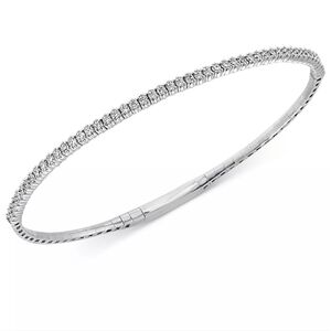 Diamond 14k White Gold Bangle Tennis Bracelet